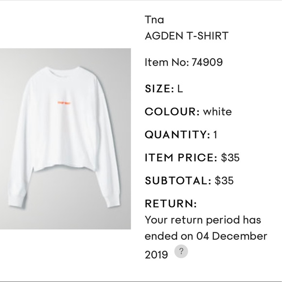 Aritzia TNA Cropped Long sleeve - Picture 1 of 4